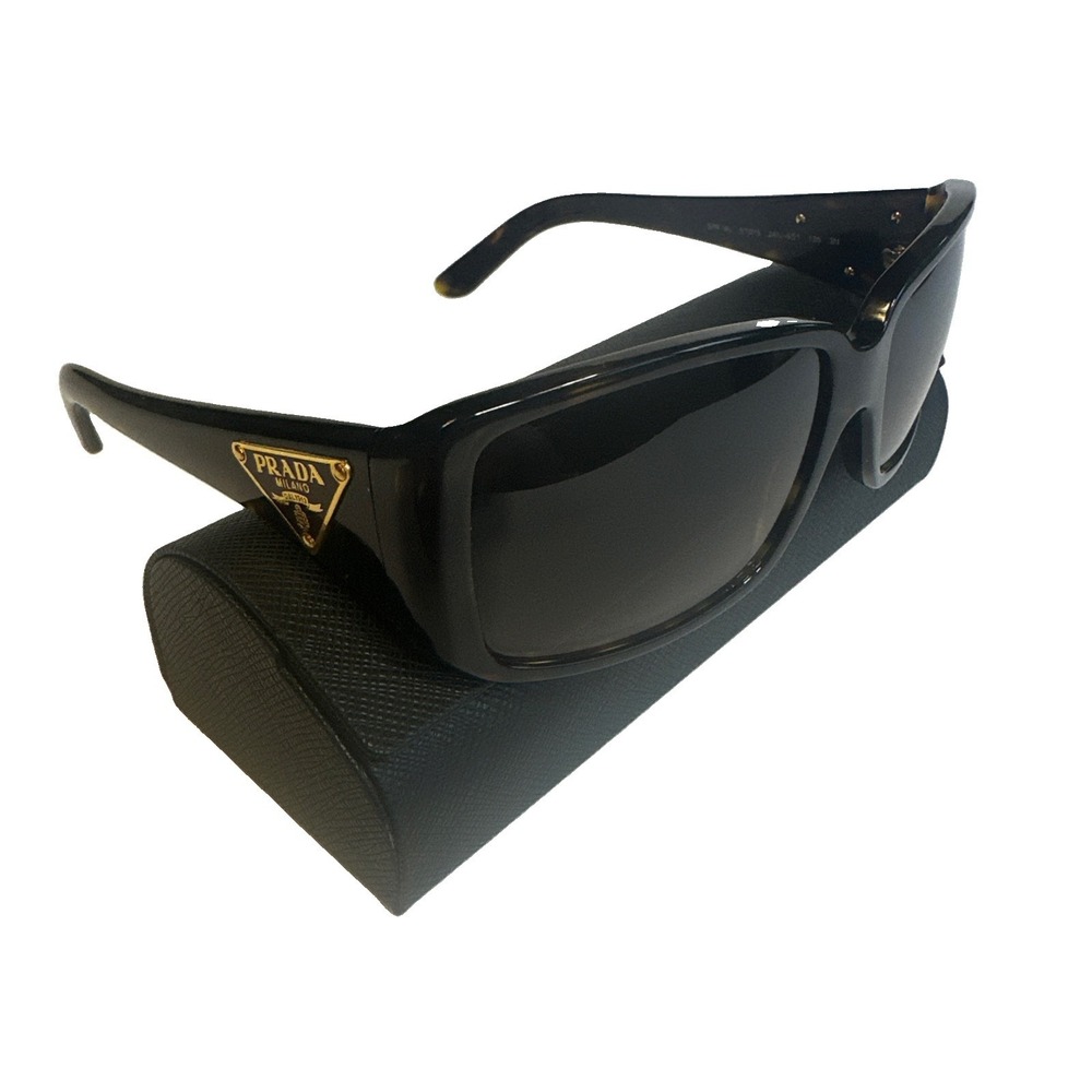 Prada Milano Brown Tortoise Shell Unisex Sunglasses with Case. SPR 16L Italy